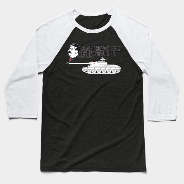 Soviet IS-6 tank and portrait of Stalin Baseball T-Shirt by FAawRay